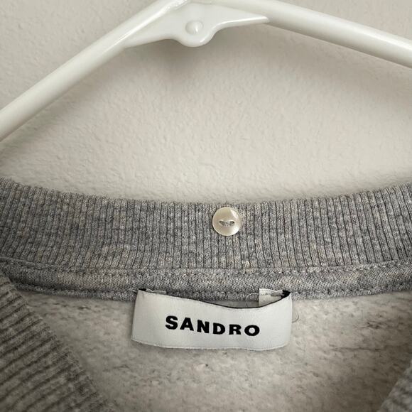 SANDRO Gray Meribel Layered Sweatshirt (Size 4) - Picture 4 of 14